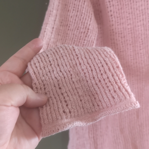Mittoshop Pink Loose Knit Cotton Rolled Hem Long Sleeve Sweater Sz M Boutique - Picture 11 of 15